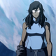 Korra enters her avatar state.
